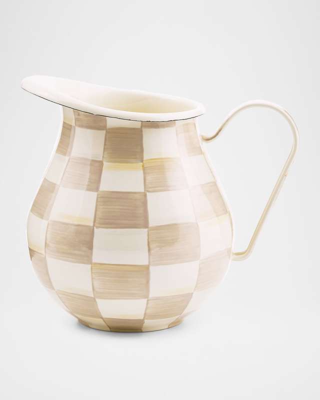 Mocha Check Pitcher, 3 Qt.